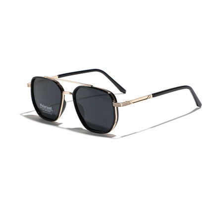 2026 Brand New Luxury Designer TR90 Polarized Sunglasses for Men, Retro Style Metal Square Shades, Outdoor Driving UV400 Glasses GIORGIO MARENO