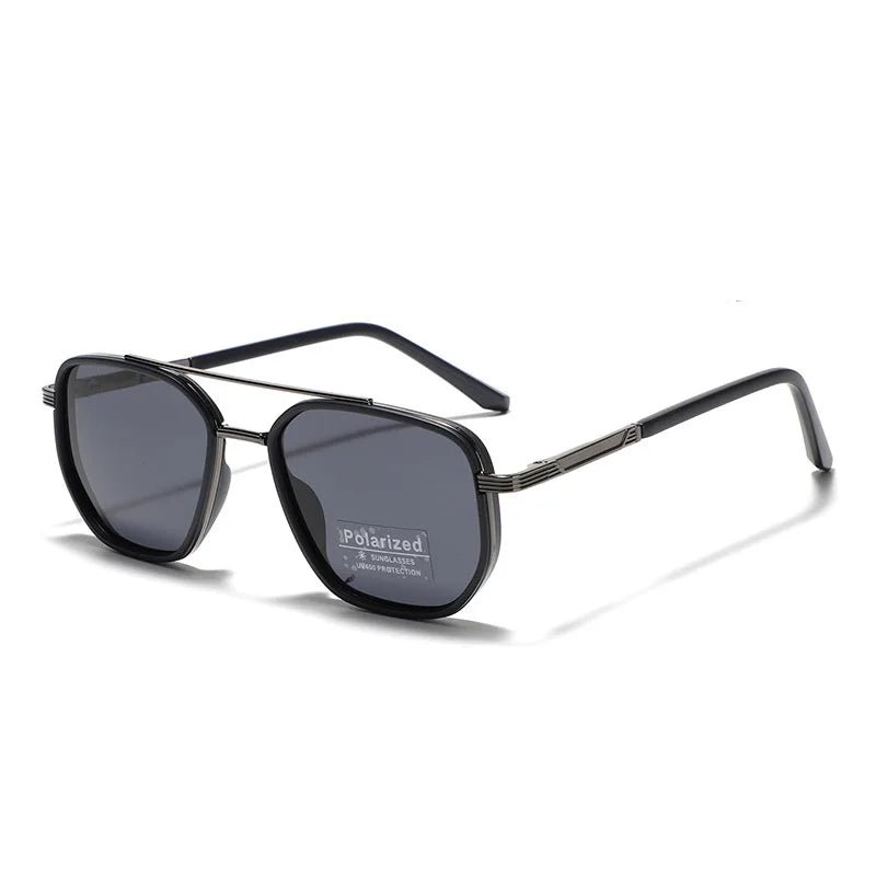 2026 Brand New Luxury Designer TR90 Polarized Sunglasses for Men, Retro Style Metal Square Shades, Outdoor Driving UV400 Glasses GIORGIO MARENO