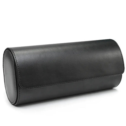 Giorgio Mareno Embers Leather Watch Roll with multiple compartments for storing and protecting wristwatches.