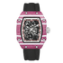 Skeleton Tonneau Sport watch by Giorgio Mareno featuring a detailed skeleton dial and sporty design in a tonneau shape.