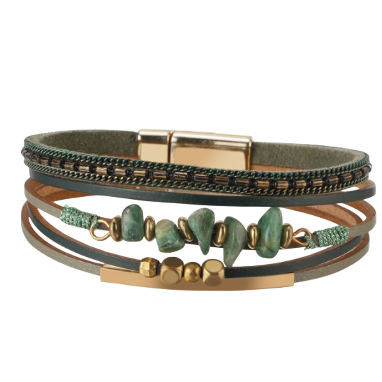 Bracciale magnetico in pelle