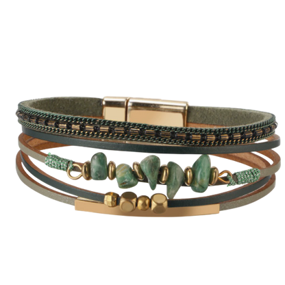 Bracciale magnetico in pelle