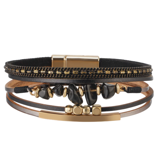 Bracciale magnetico in pelle