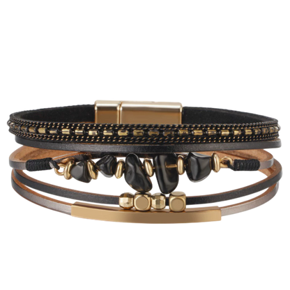 Bracciale magnetico in pelle